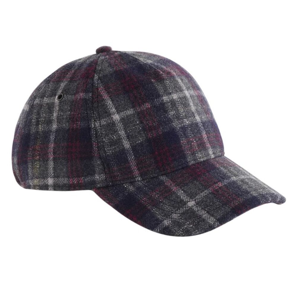Beechfield Checked Wool Blend Cap / Navy